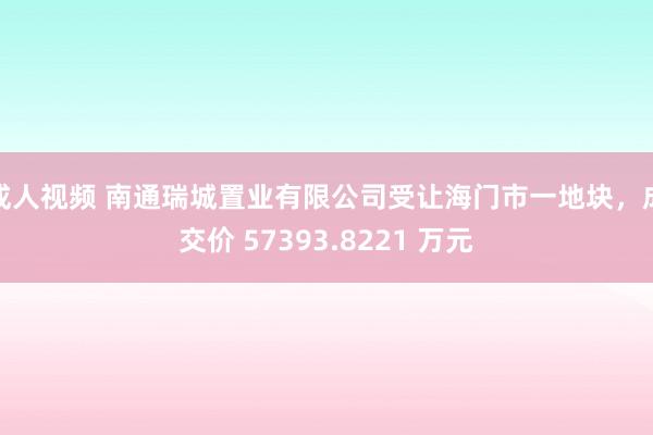 成人视频 南通瑞城置业有限公司受让海门市一地块，成交价 57393.8221 万元