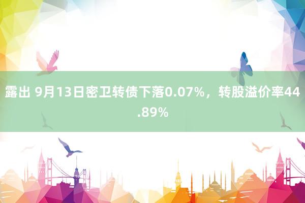 露出 9月13日密卫转债下落0.07%，转股溢价率44.89%