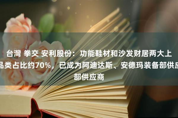 台灣 拳交 安利股份：功能鞋材和沙发财居两大上风品类占比约70%，已成为阿迪达斯、安德玛装备部供应商