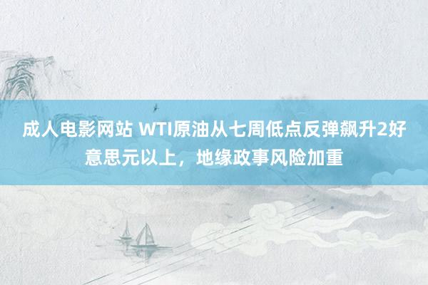 成人电影网站 WTI原油从七周低点反弹飙升2好意思元以上，地缘政事风险加重