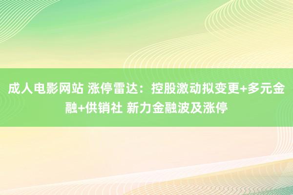 成人电影网站 涨停雷达：控股激动拟变更+多元金融+供销社 新力金融波及涨停