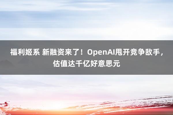 福利姬系 新融资来了！OpenAI甩开竞争敌手，估值达千亿好意思元