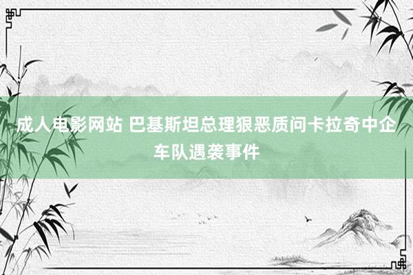 成人电影网站 巴基斯坦总理狠恶质问卡拉奇中企车队遇袭事件