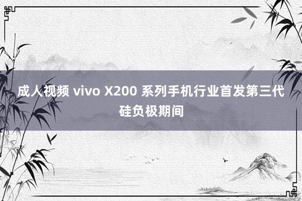 成人视频 vivo X200 系列手机行业首发第三代硅负极期间