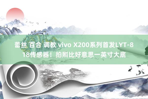 蕾丝 百合 调教 vivo X200系列首发LYT-818传感器！拍照比好意思一英寸大底