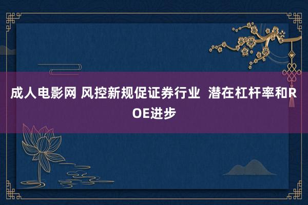 成人电影网 风控新规促证券行业  潜在杠杆率和ROE进步