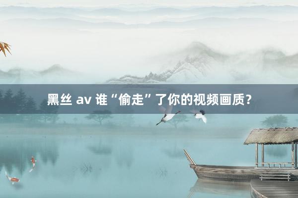 黑丝 av 谁“偷走”了你的视频画质？