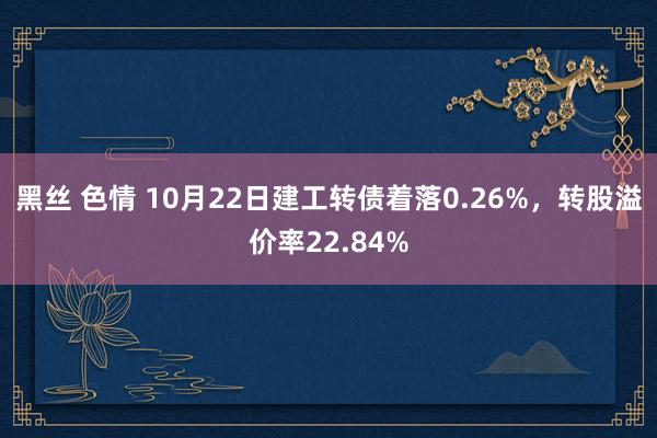 黑丝 色情 10月22日建工转债着落0.26%，转股溢价率22.84%