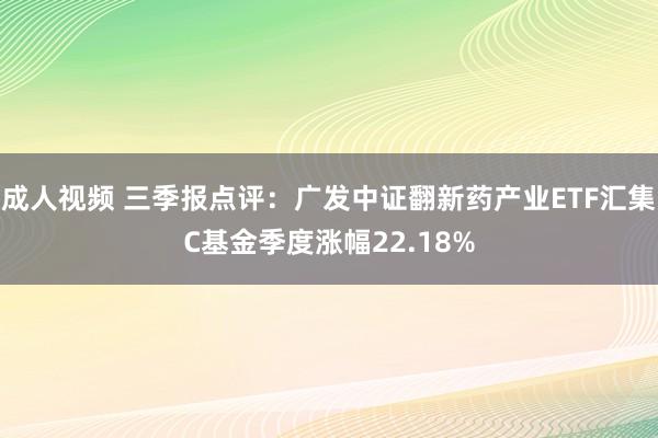 成人视频 三季报点评：广发中证翻新药产业ETF汇集C基金季度涨幅22.18%