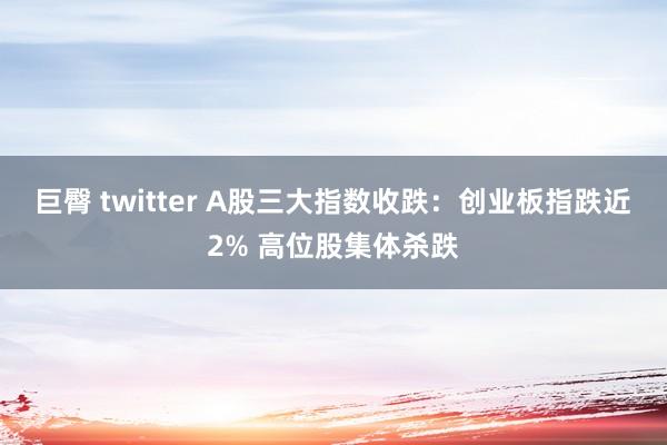 巨臀 twitter A股三大指数收跌：创业板指跌近2% 高位股集体杀跌