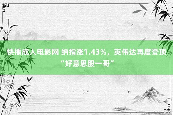 快播成人电影网 纳指涨1.43%，英伟达再度登顶“好意思股一哥”