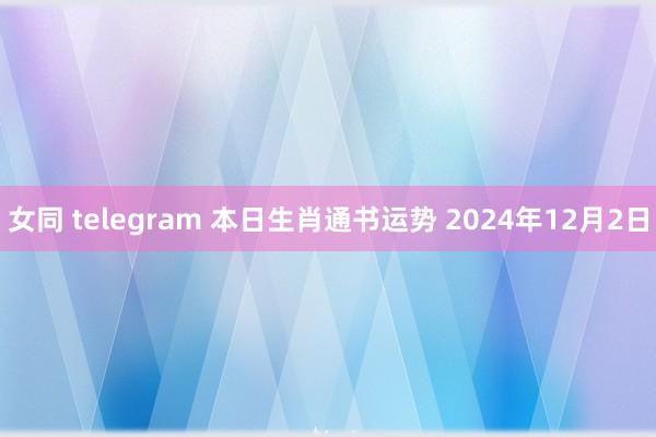 女同 telegram 本日生肖通书运势 2024年12月2日