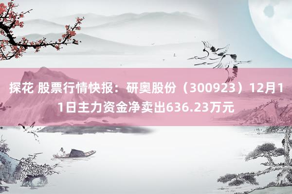 探花 股票行情快报：研奥股份（300923）12月11日主力资金净卖出636.23万元