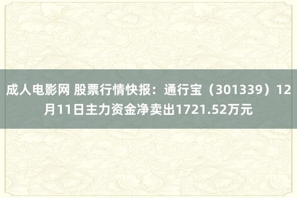 成人电影网 股票行情快报：通行宝（301339）12月11日主力资金净卖出1721.52万元