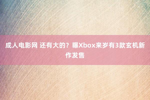 成人电影网 还有大的？曝Xbox来岁有3款玄机新作发售