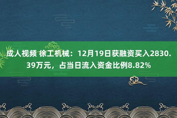 成人视频 徐工机械：12月19日获融资买入2830.39万元，占当日流入资金比例8.82%