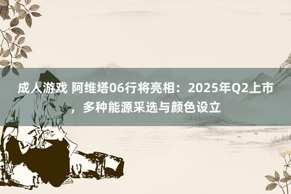 成人游戏 阿维塔06行将亮相：2025年Q2上市，多种能源采选与颜色设立