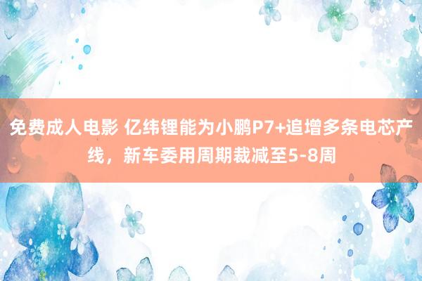 免费成人电影 亿纬锂能为小鹏P7+追增多条电芯产线，新车委用周期裁减至5-8周