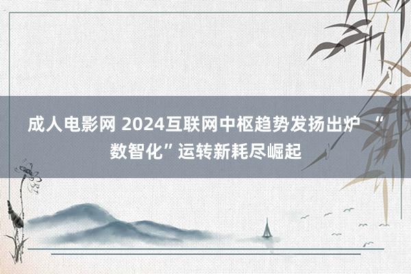 成人电影网 2024互联网中枢趋势发扬出炉  “数智化”运转新耗尽崛起