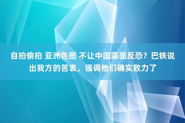 自拍偷拍 亚洲色图 不让中国露面反恐？巴铁说出我方的苦衷，强调他们确实致力了