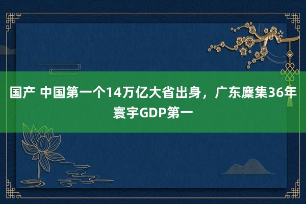 国产 中国第一个14万亿大省出身，广东麇集36年寰宇GDP第一